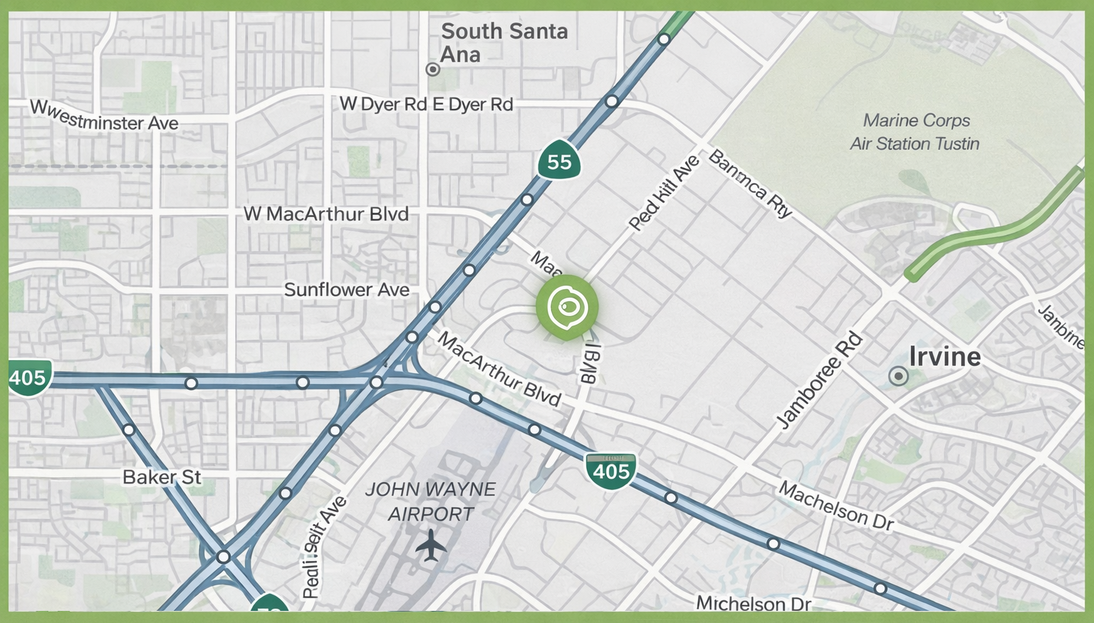 Map showing Perfect Manufacturing location in Irvine, California